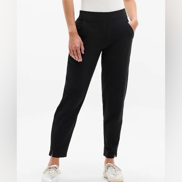 Athleta Brooklyn Mid Rise Ankle Pant Black Trouser Relaxed 198671 Women's 18 - Picture 2 of 9